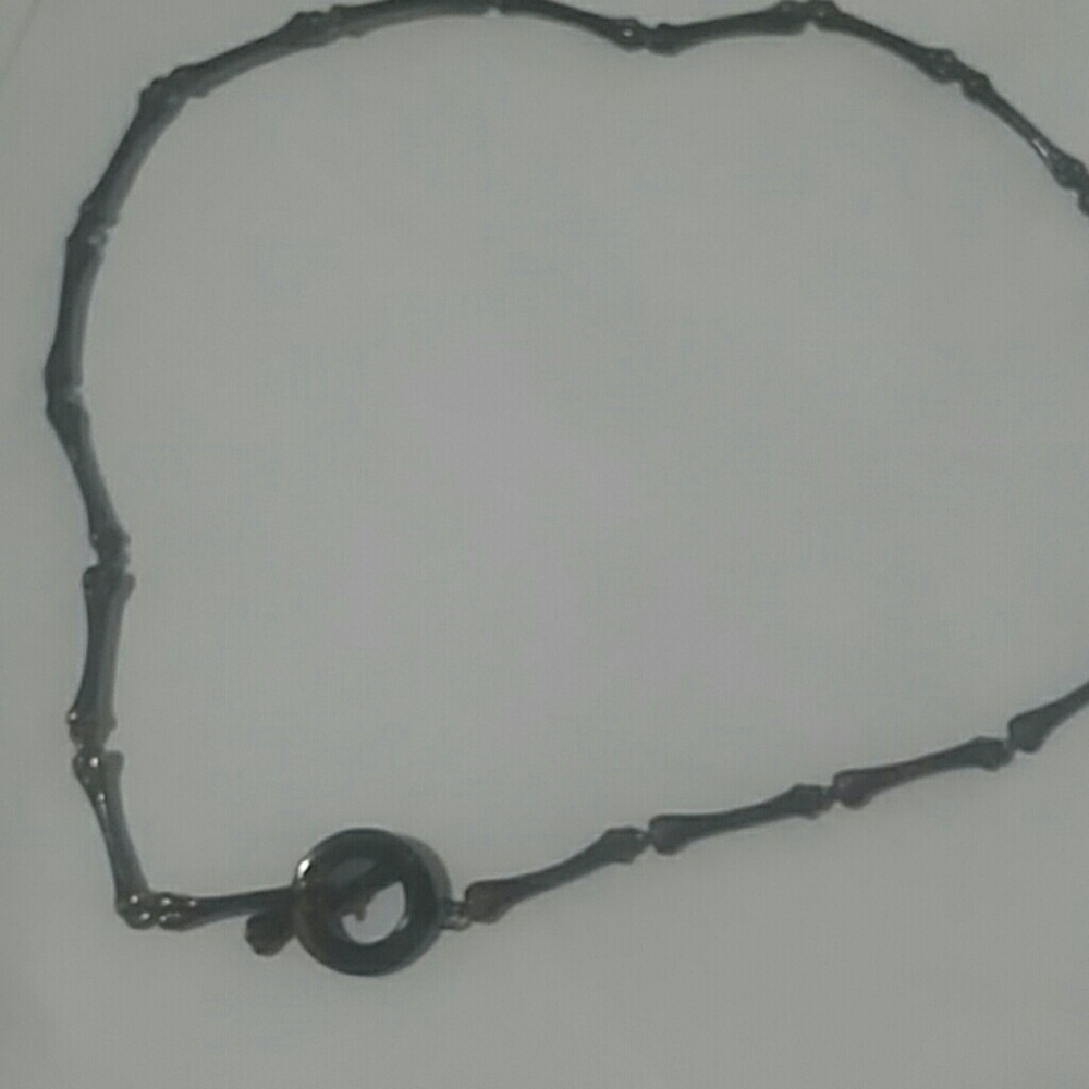 Wildfox black bones choker necklace